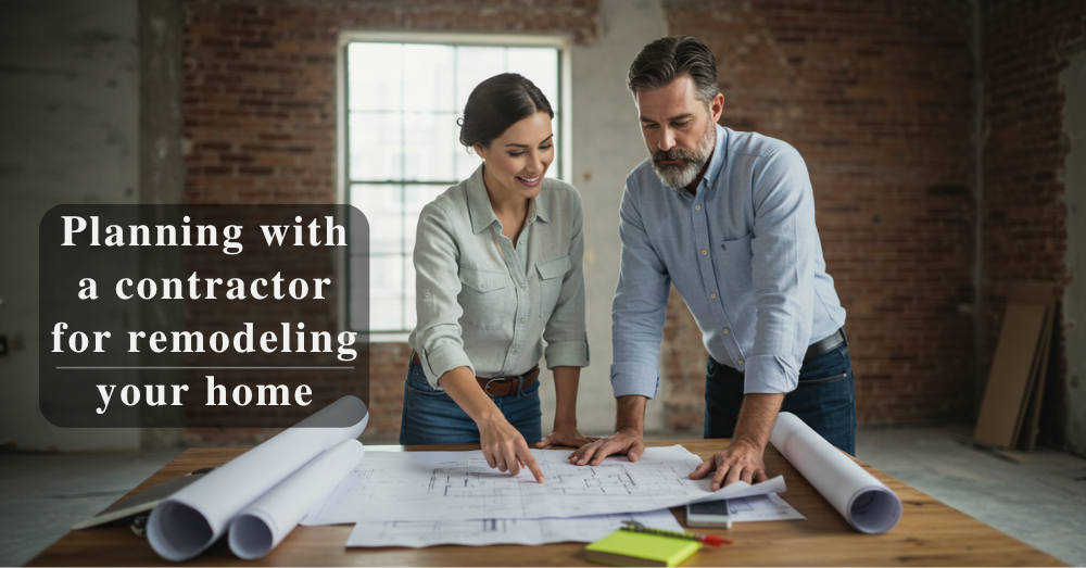 Planning with a contractor for remodeling your home.